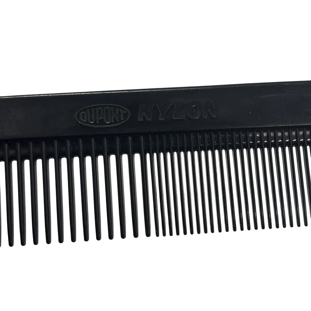 Vintage Hair Comb Lot Ace Hard Rubber DuPont Nylon Unbreakable Black Orange 5pc